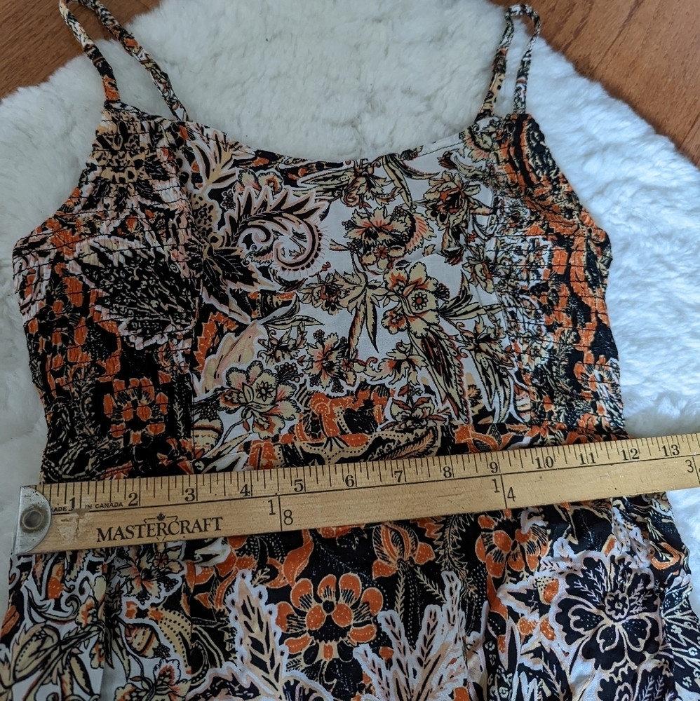 Free People forever yours smocked printed boho maxi slip dress xs small - Picture 10 of 13